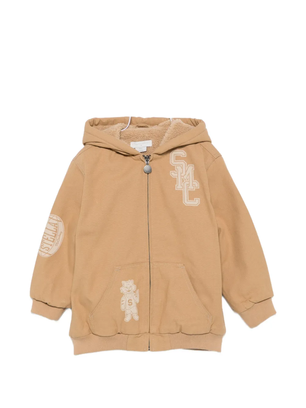 Stella McCartney Kids logo-print hooded jacket - Nude