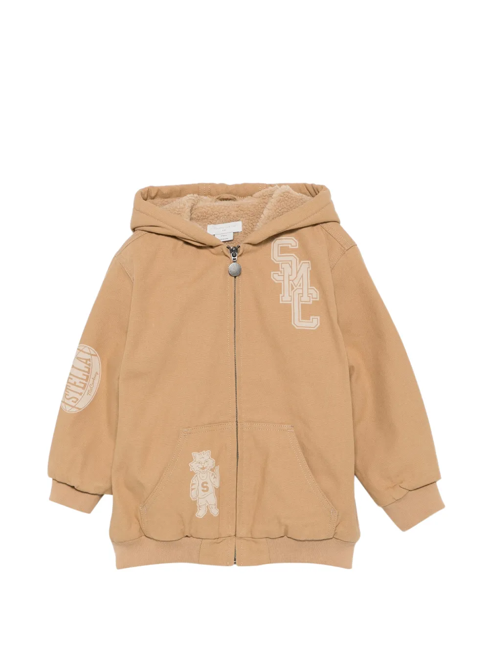 Stella McCartney Kids logo-print hooded jacket - Toni neutri