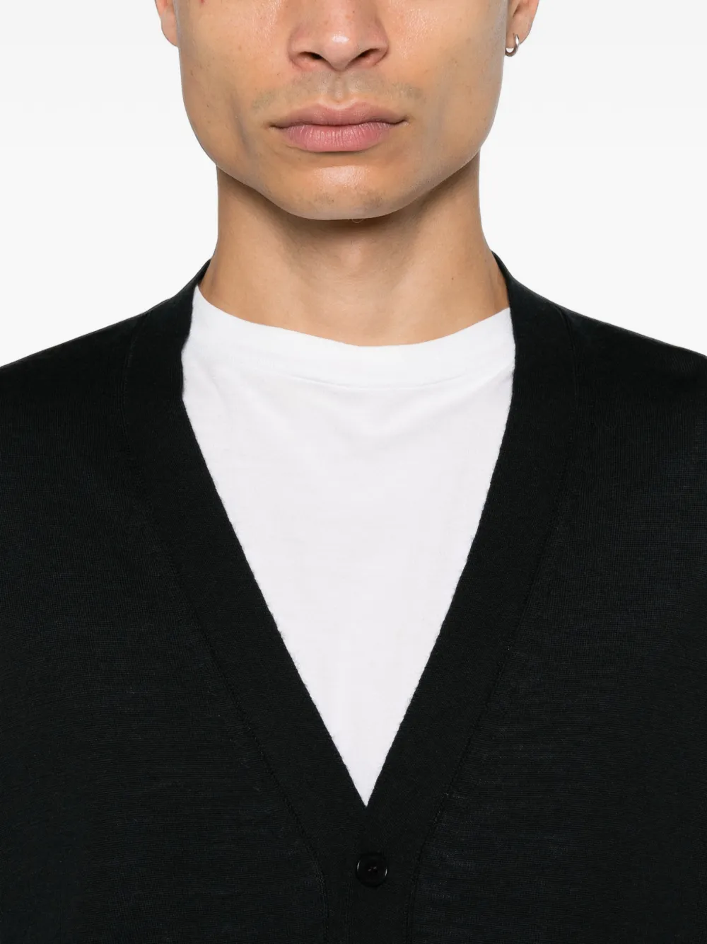 John Smedley Bradrick V-neck button-up cardigan Zwart