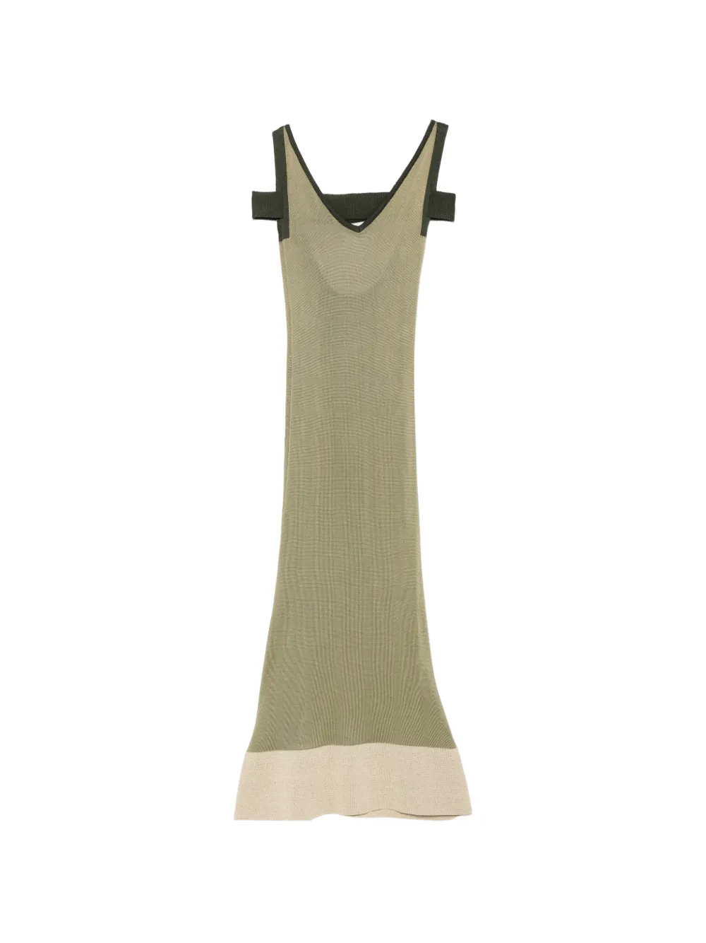 Pre-owned Jacquemus V-neck Cut-out Midi Dress In Green