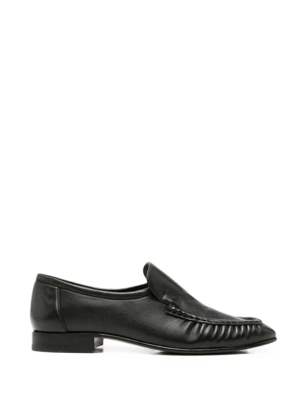 Pre-owned The Row Ruched Almond-toe Loafers In Black