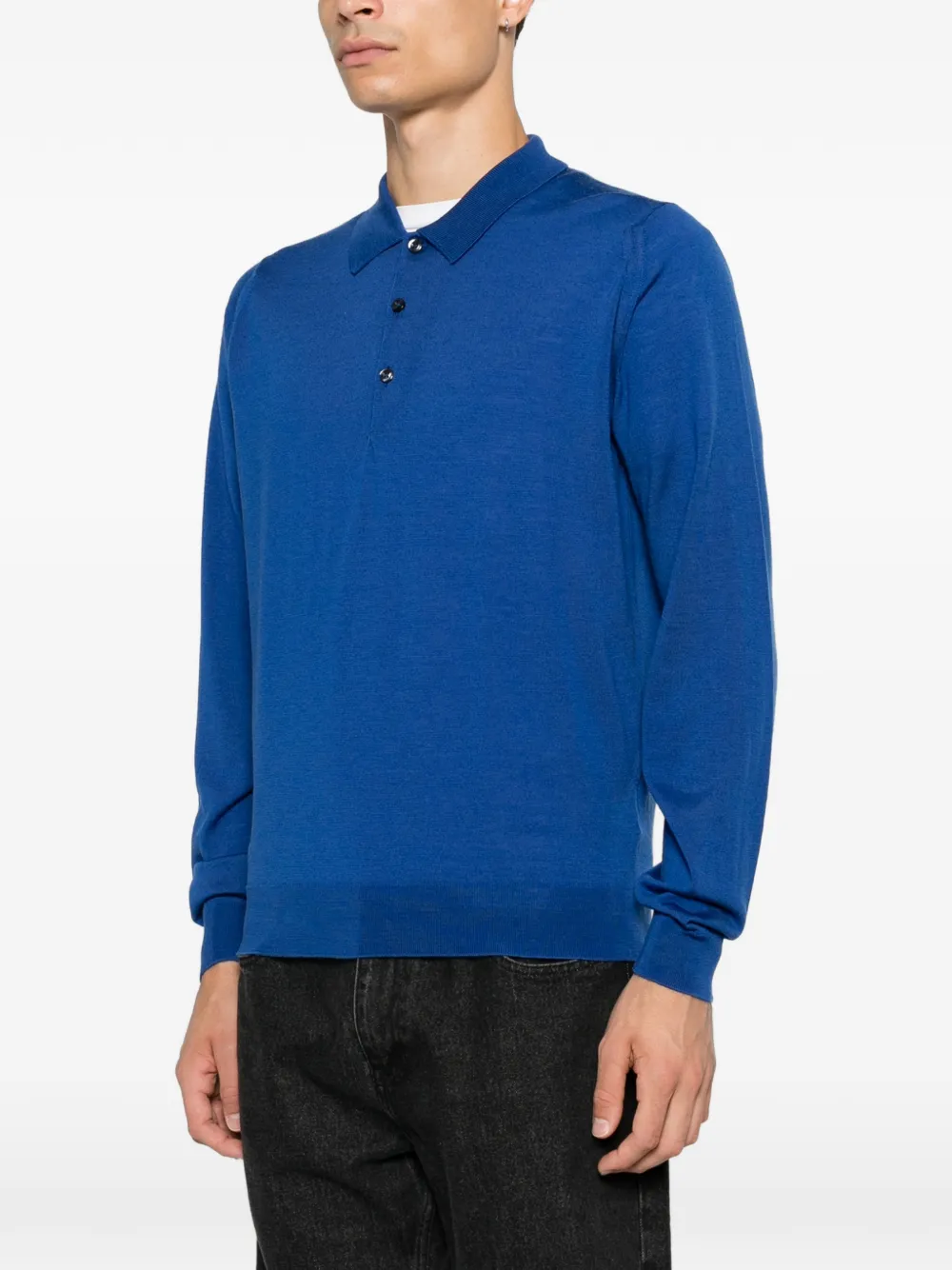 John Smedley Belper polotrui met lange mouwen Blauw