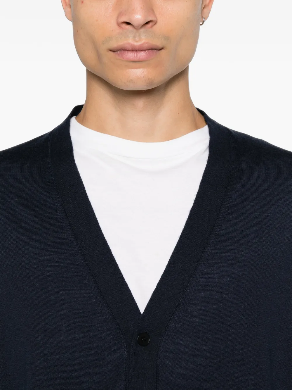 John Smedley Bradrick vest met V-hals Blauw