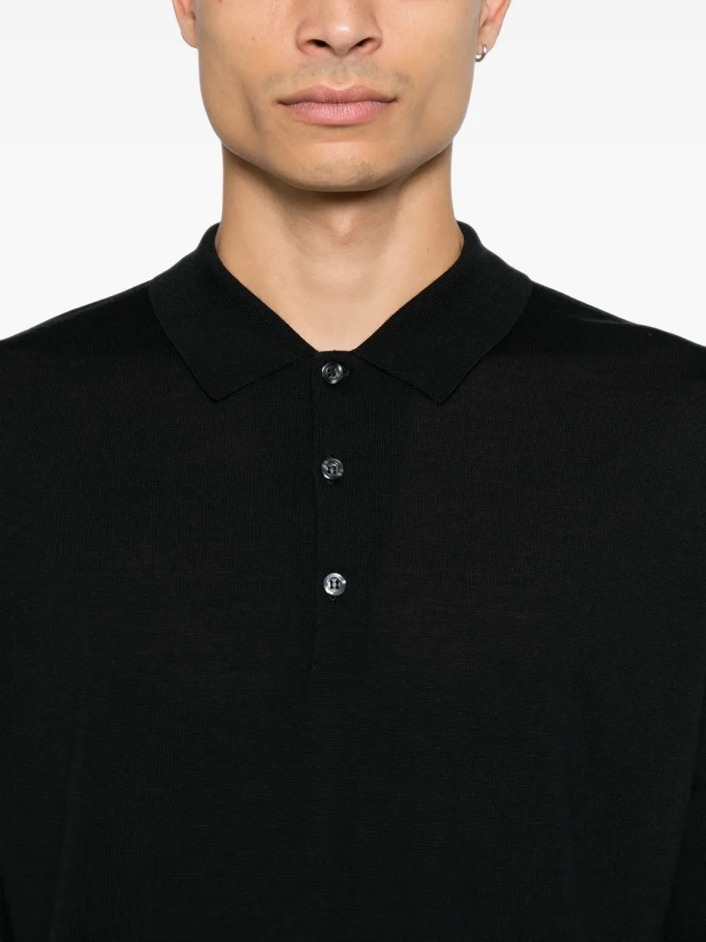 John Smedley Belpert polotrui met lange mouwen Zwart