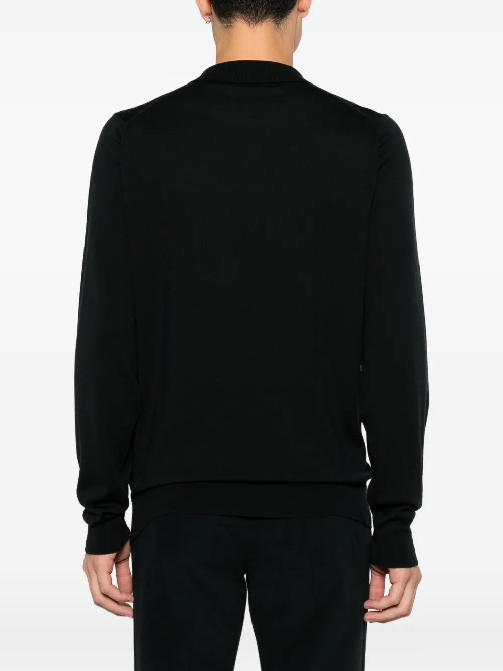 John Smedley Belpert polotrui met lange mouwen Zwart