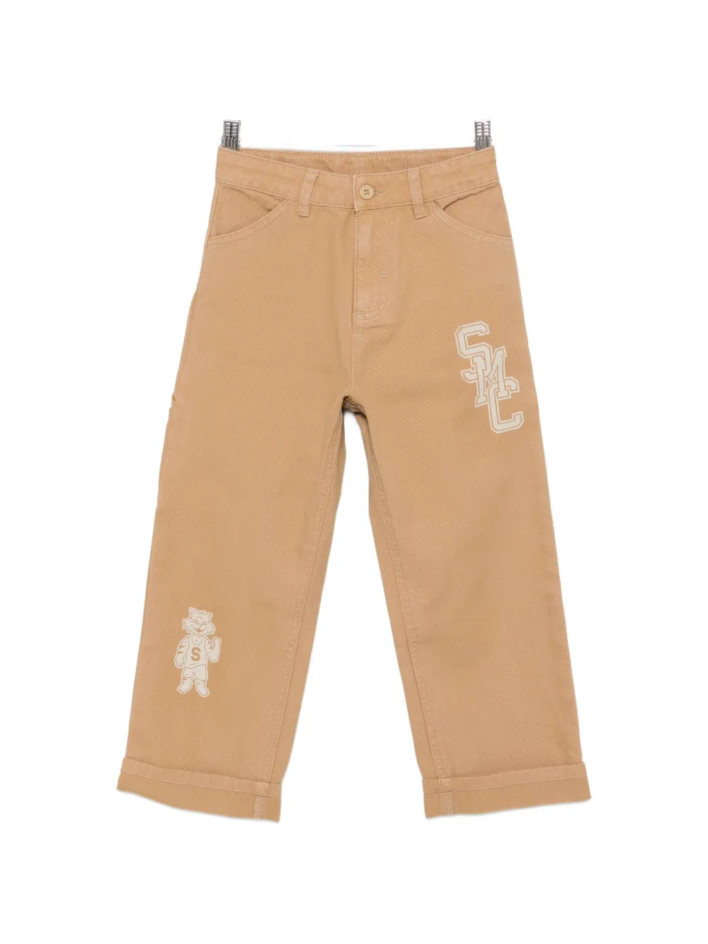 Stella McCartney Kids logo-print straight-leg trousers - Nude