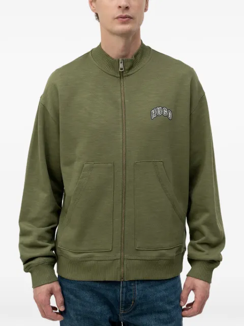 HUGO logo-patch zip-up sweatshirt