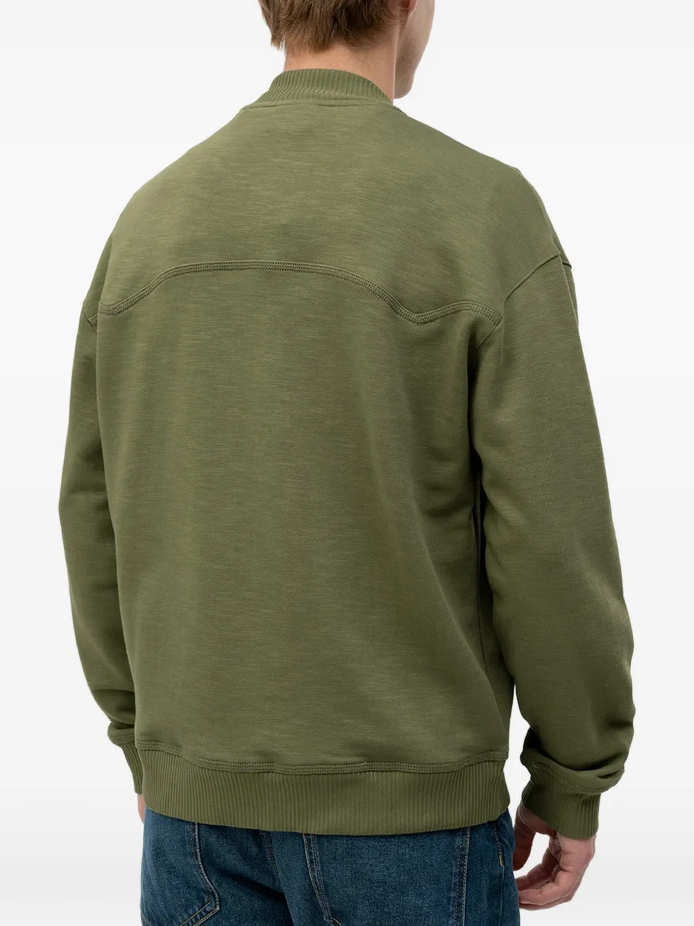 HUGO Sweater met logopatch en rits Groen