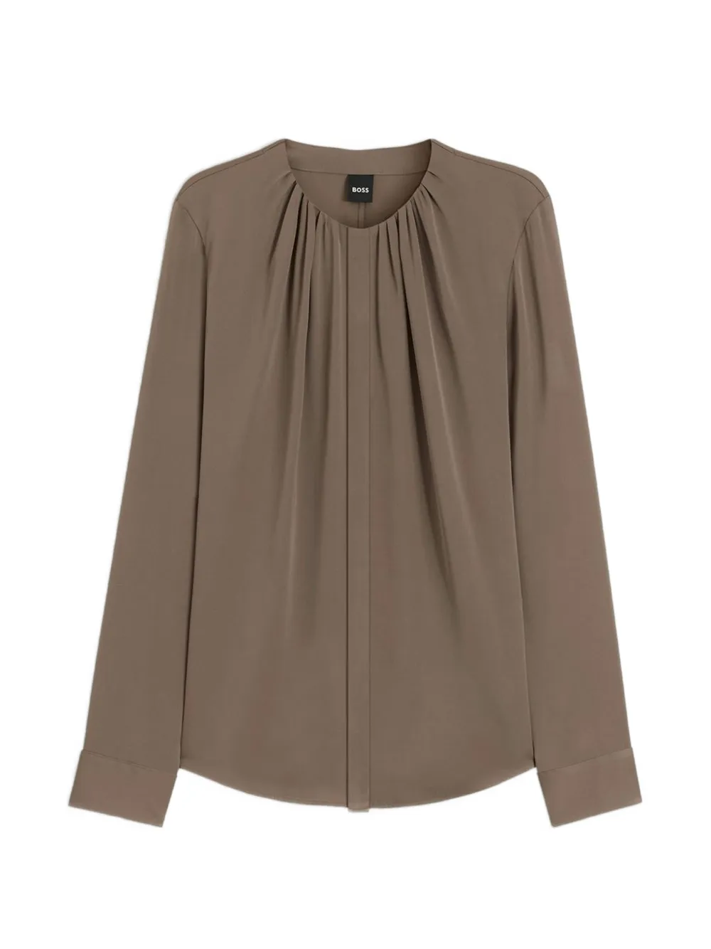 BOSS stretch-silk blouse with gathered details