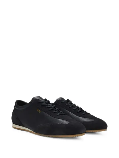 BOSS leather sneakers with suede trims