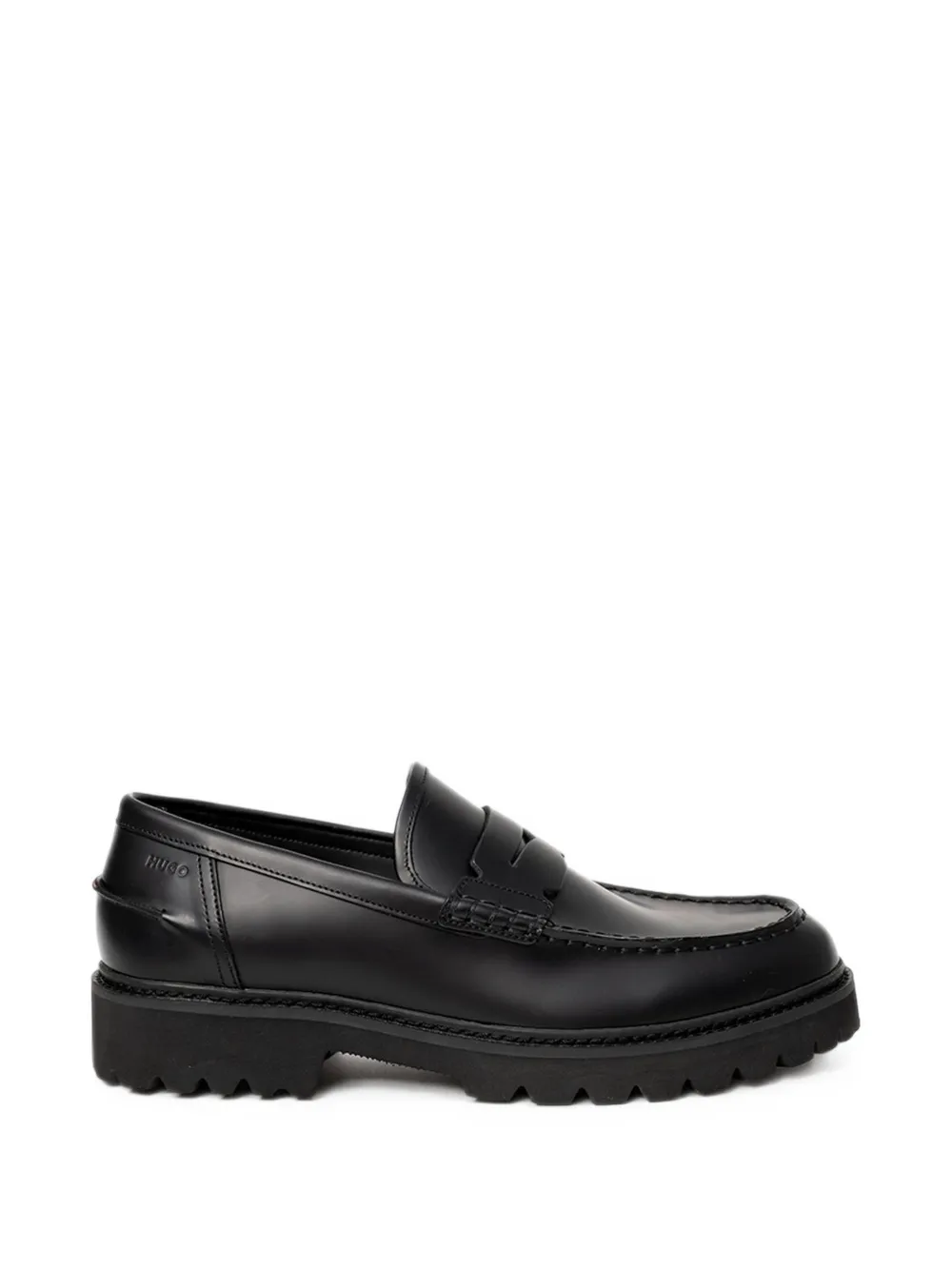 HUGO lug-sole penny loafers - Nero