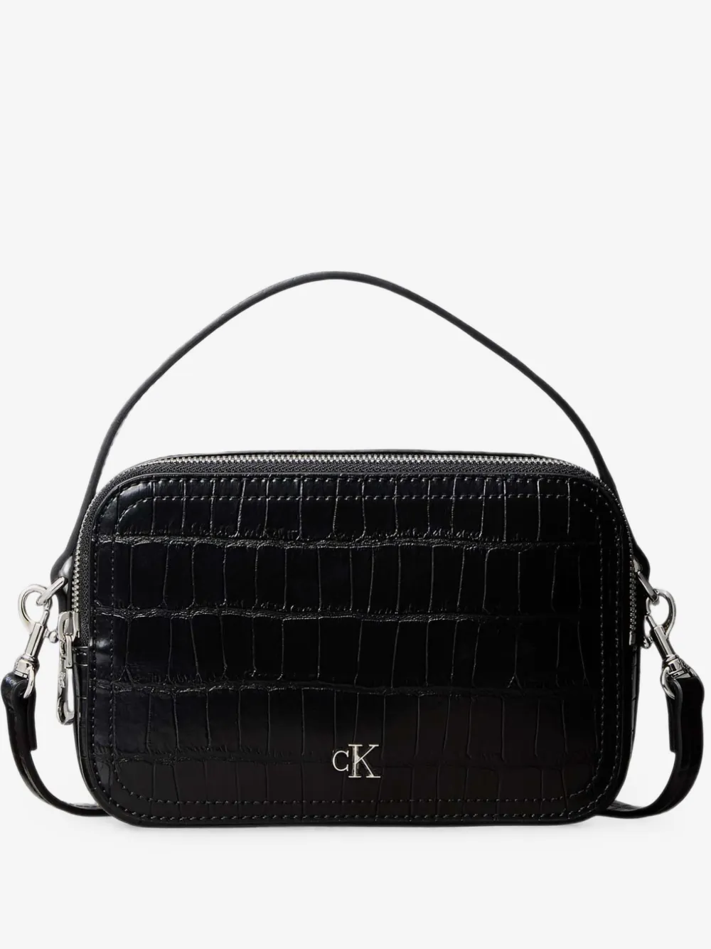 Monogram croc-effect shoulder bag