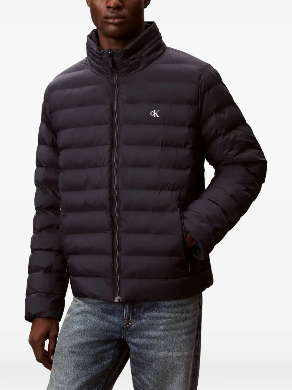 Calvin Klein Bomberjack met logoprint Blauw