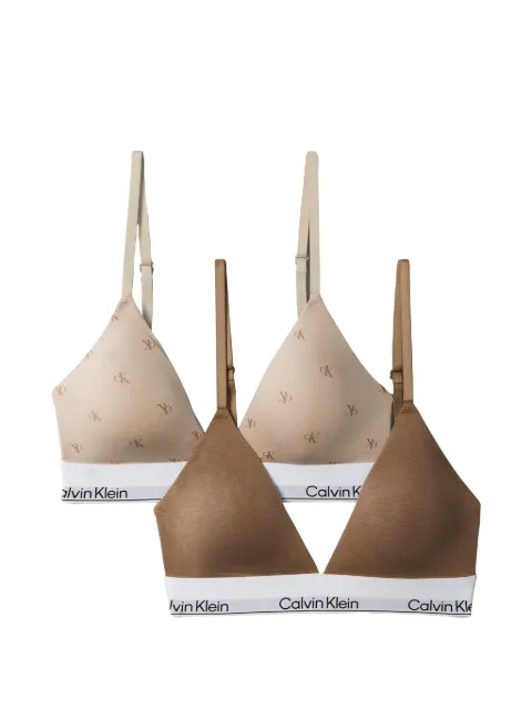 Calvin Klein logo-print triangle bras