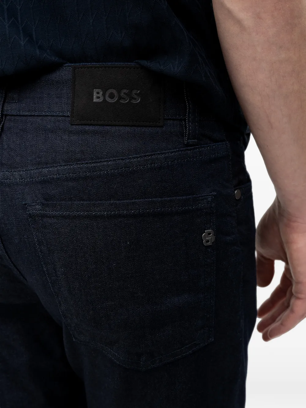 BOSS Jeans met logopatch Blauw