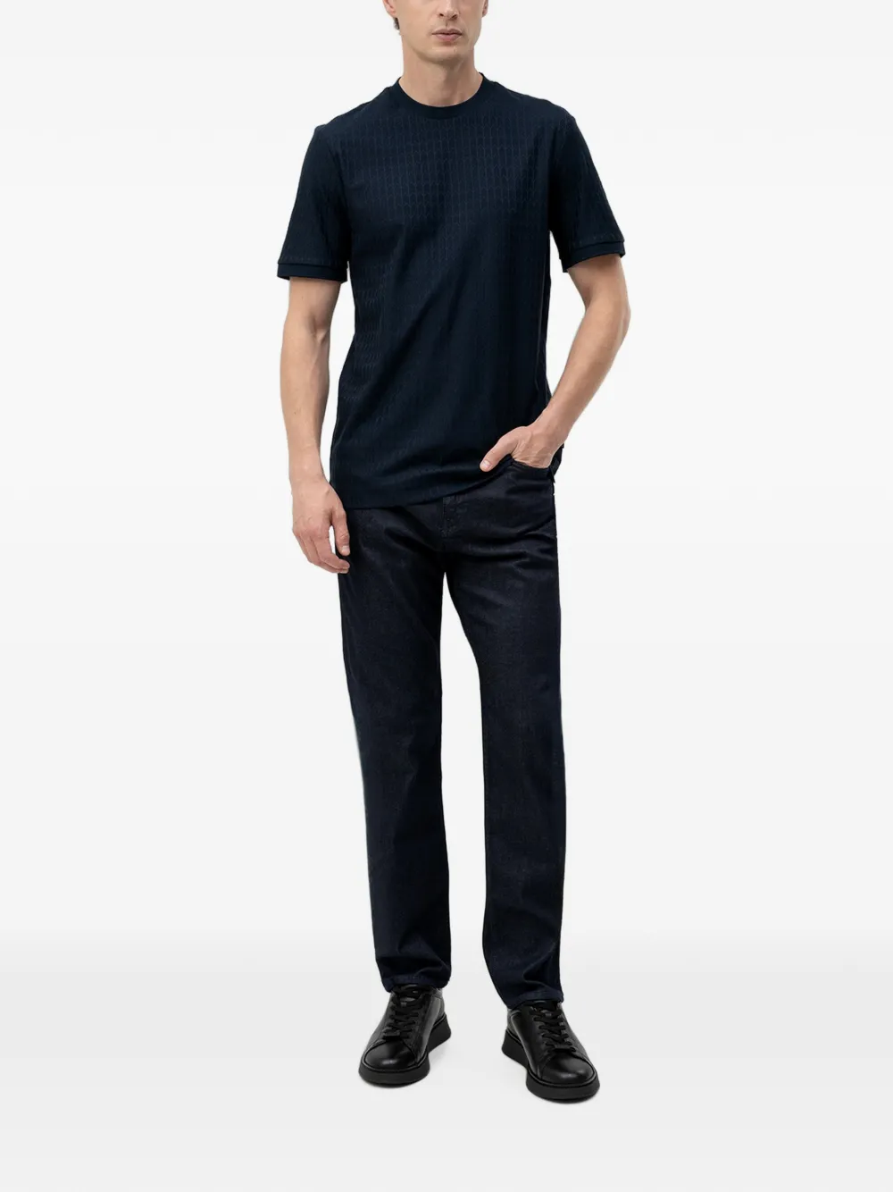 BOSS Jeans met logopatch Blauw