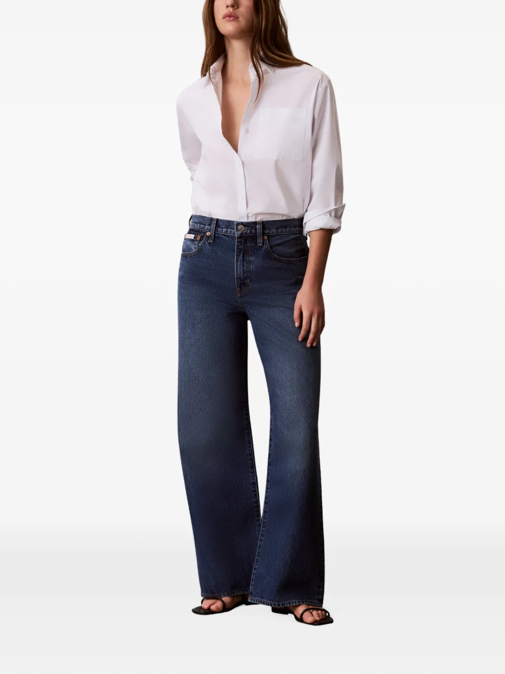 Calvin Klein Jeans met wijde pijpen Blauw
