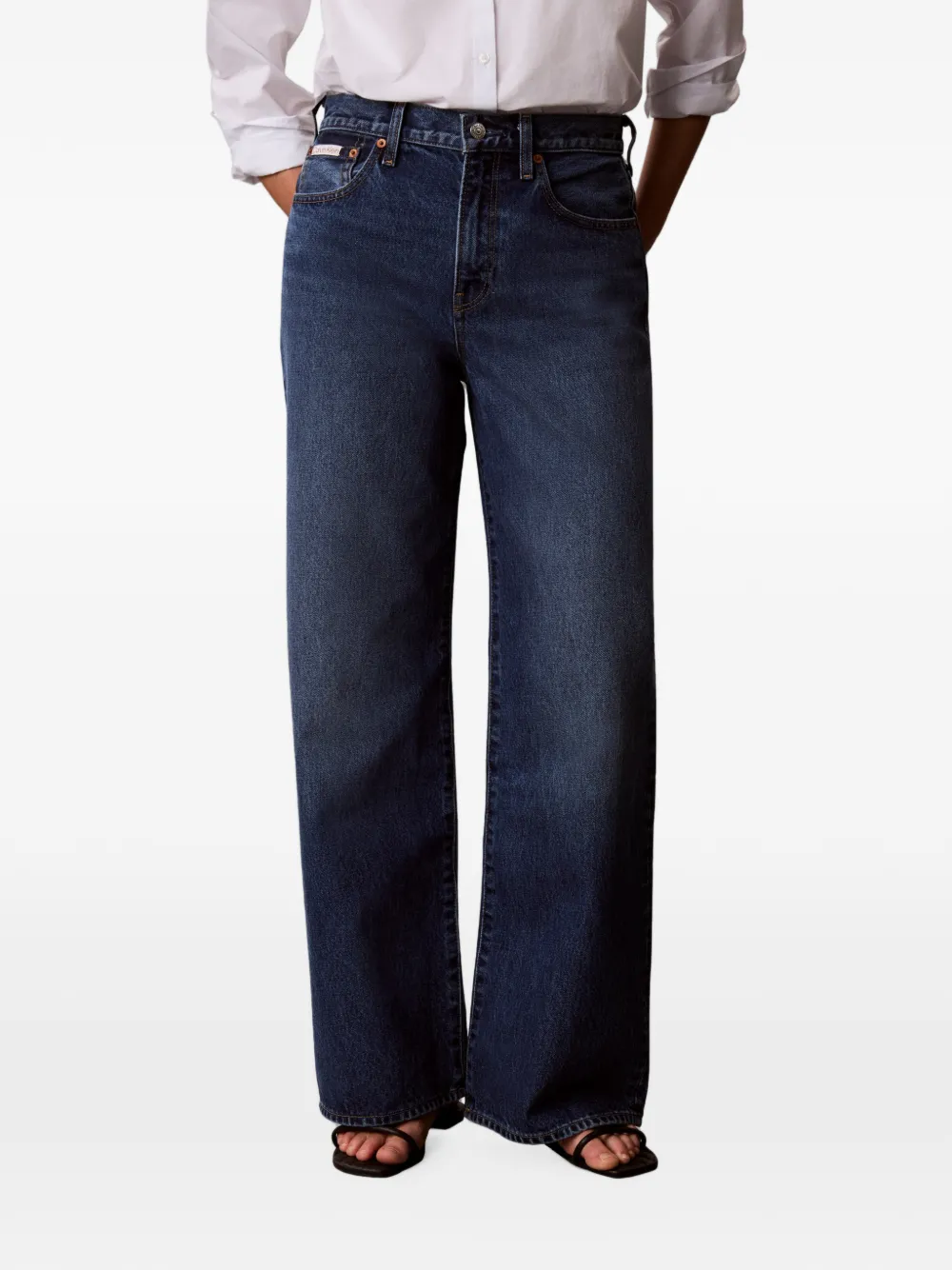 Calvin Klein Jeans met wijde pijpen Blauw