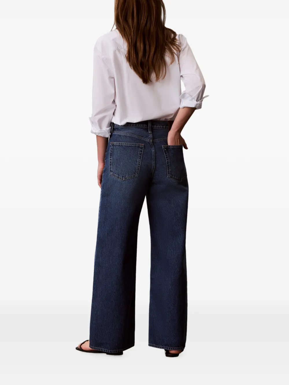 Calvin Klein Jeans met wijde pijpen Blauw