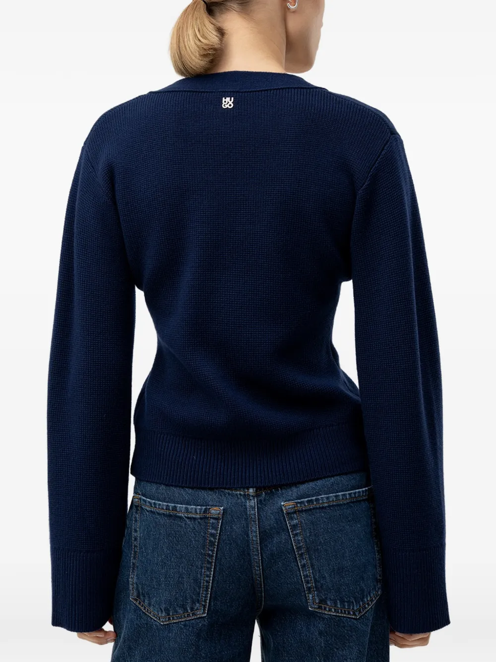 HUGO Vest met V-hals Blauw