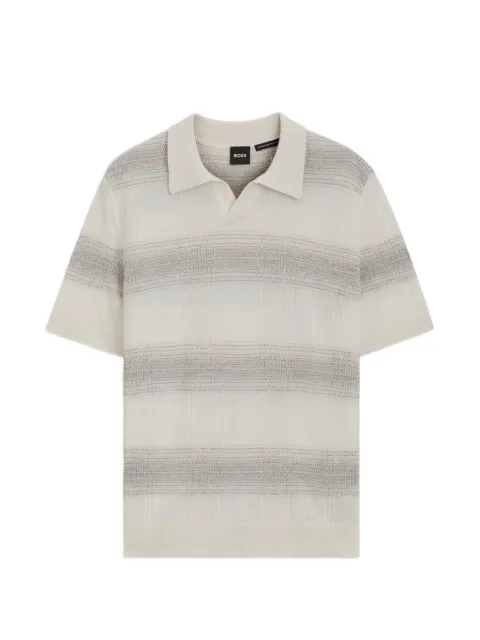 BOSS check-pattern short-sleeve sweater
