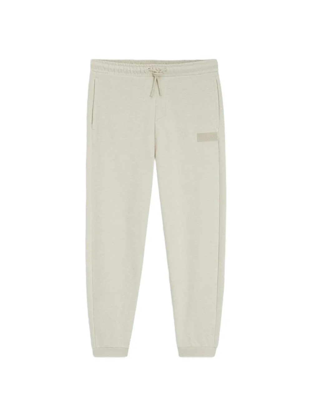BOSS Ruimvallende broek van vernieuwend badstof Beige