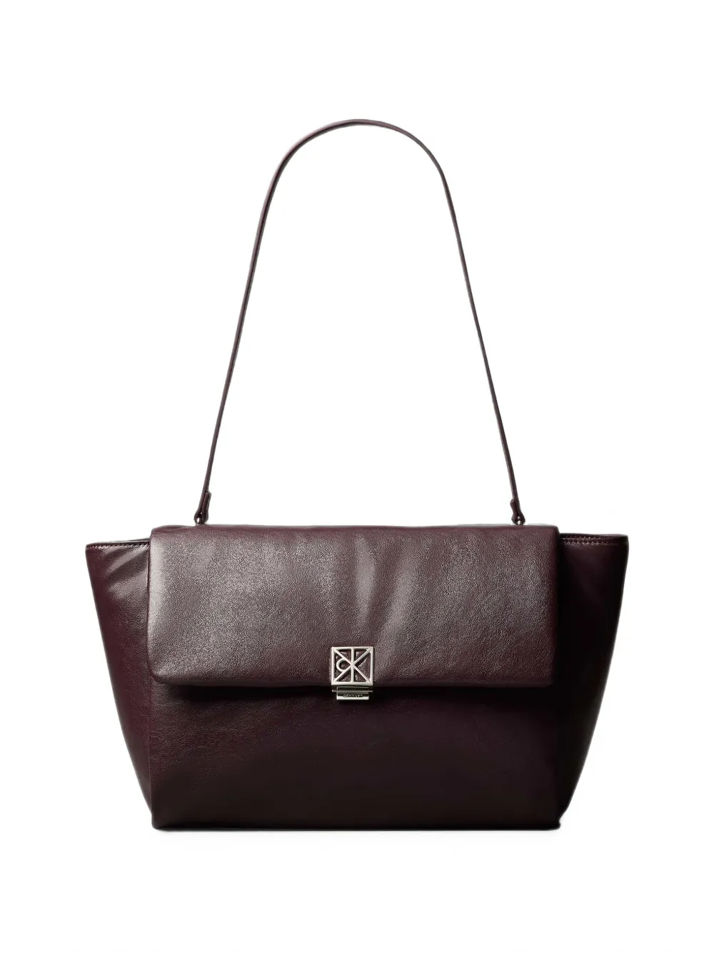 Calvin Klein logo-plaque foldover shoulder bag - Rosso