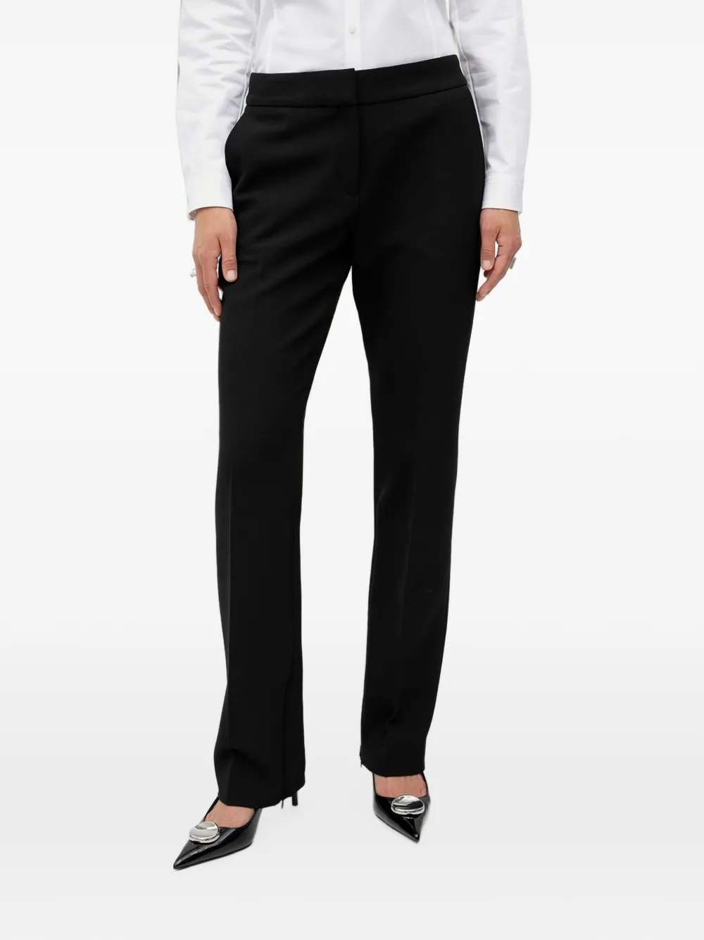 HUGO Slim-fit broek van stretch twill Zwart