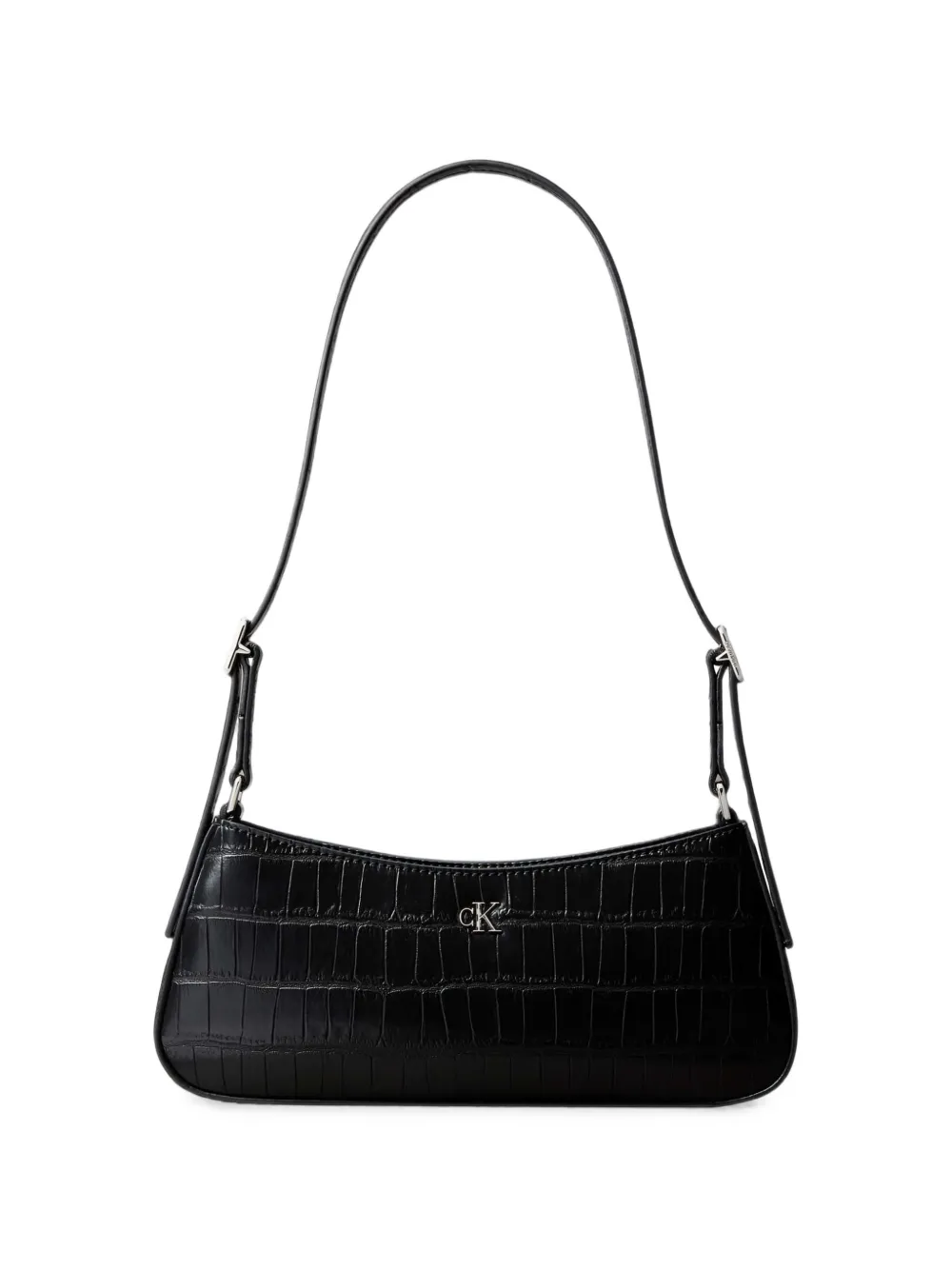 Calvin Klein Monogram croc-effect shoulder bag - Nero