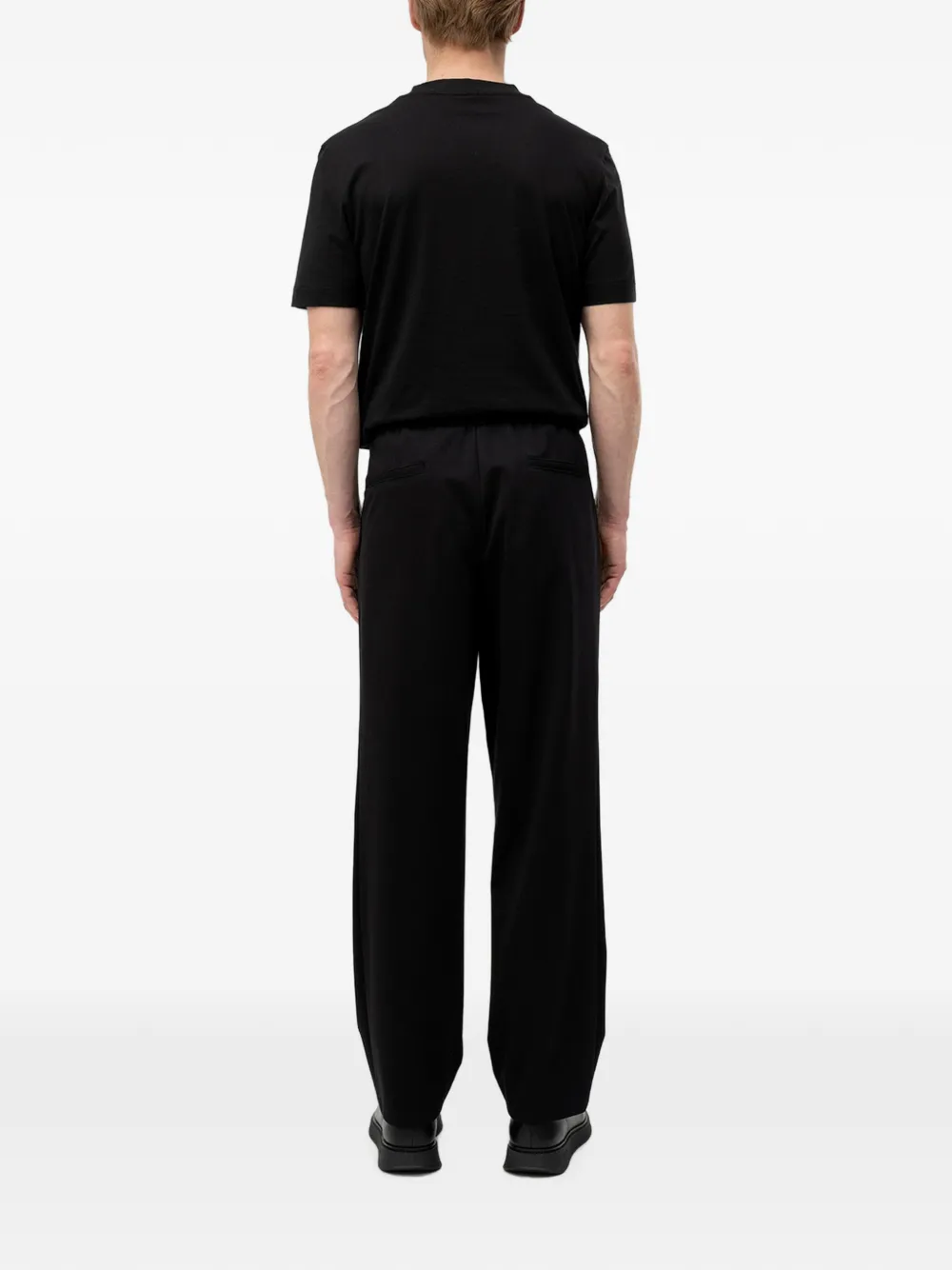 BOSS Broek met elastische tailleband Zwart