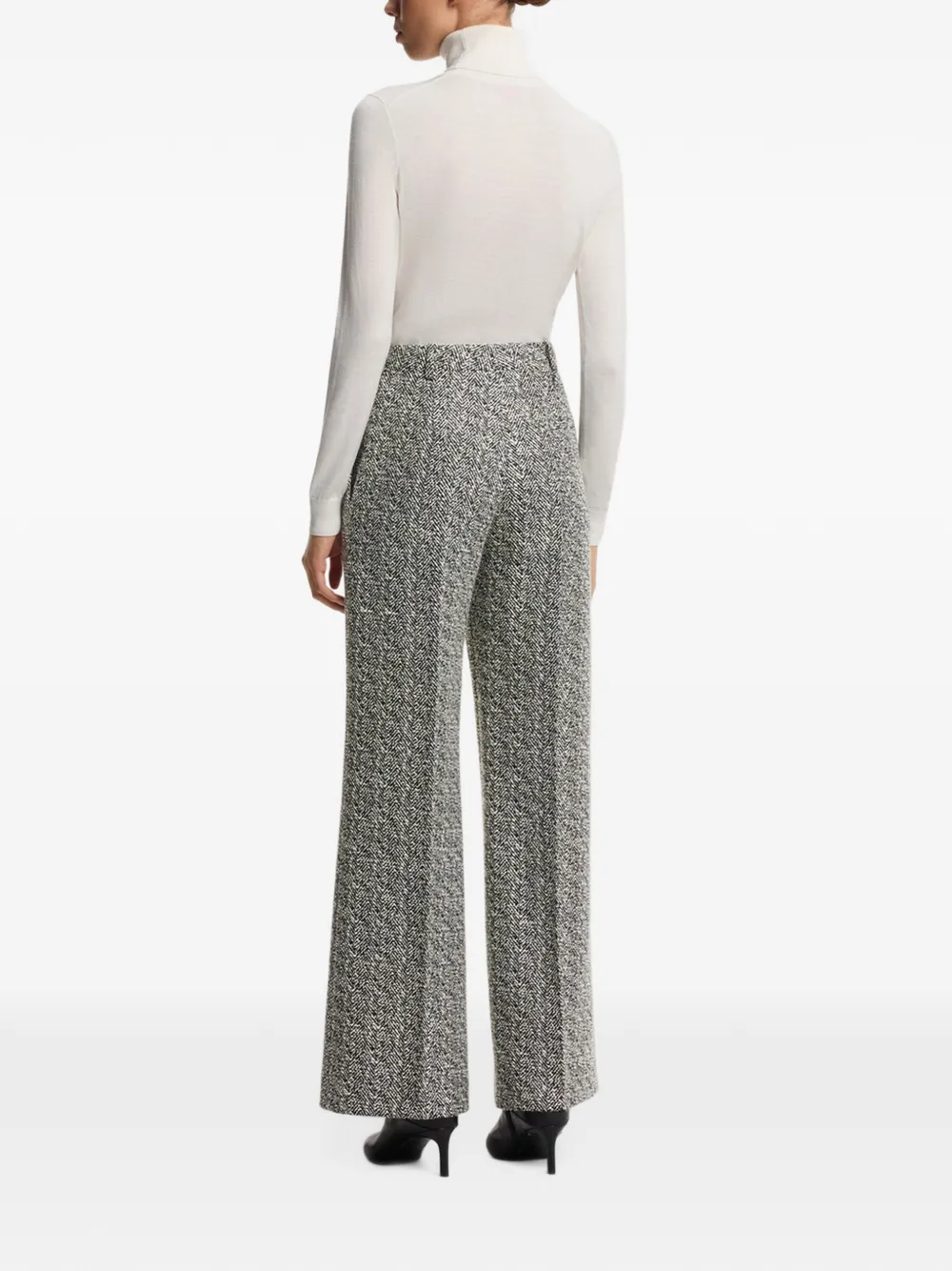 HUGO Regular-fit broek van stretch visgraat stof Grijs