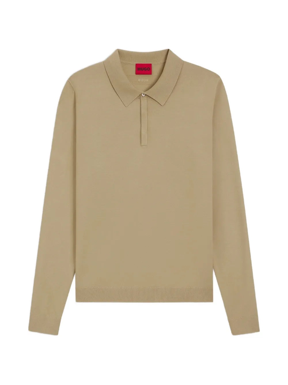 HUGO Slim-fit gebreid poloshirt Beige
