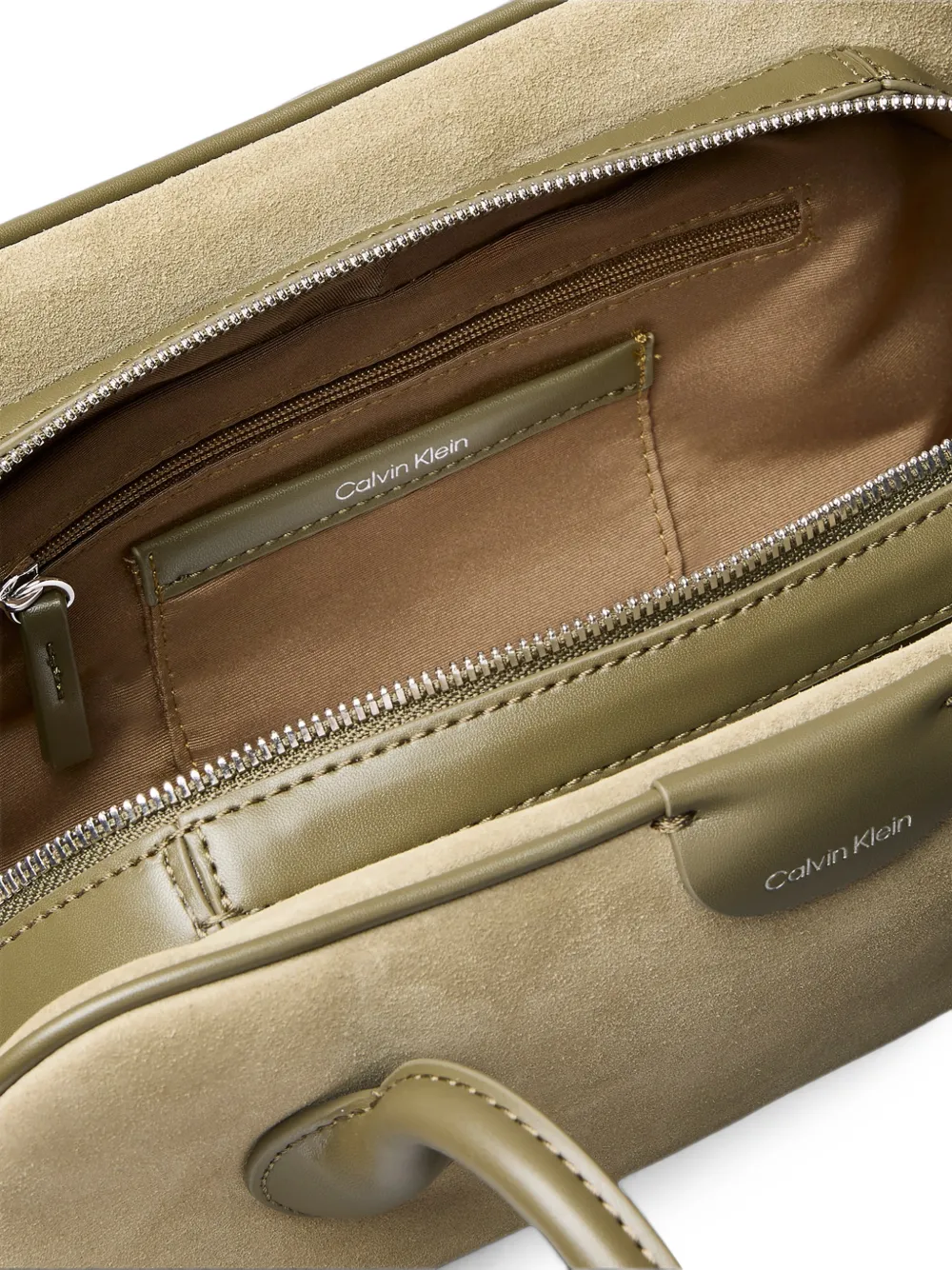 Calvin Klein Schoudertas met suède vlakken Groen