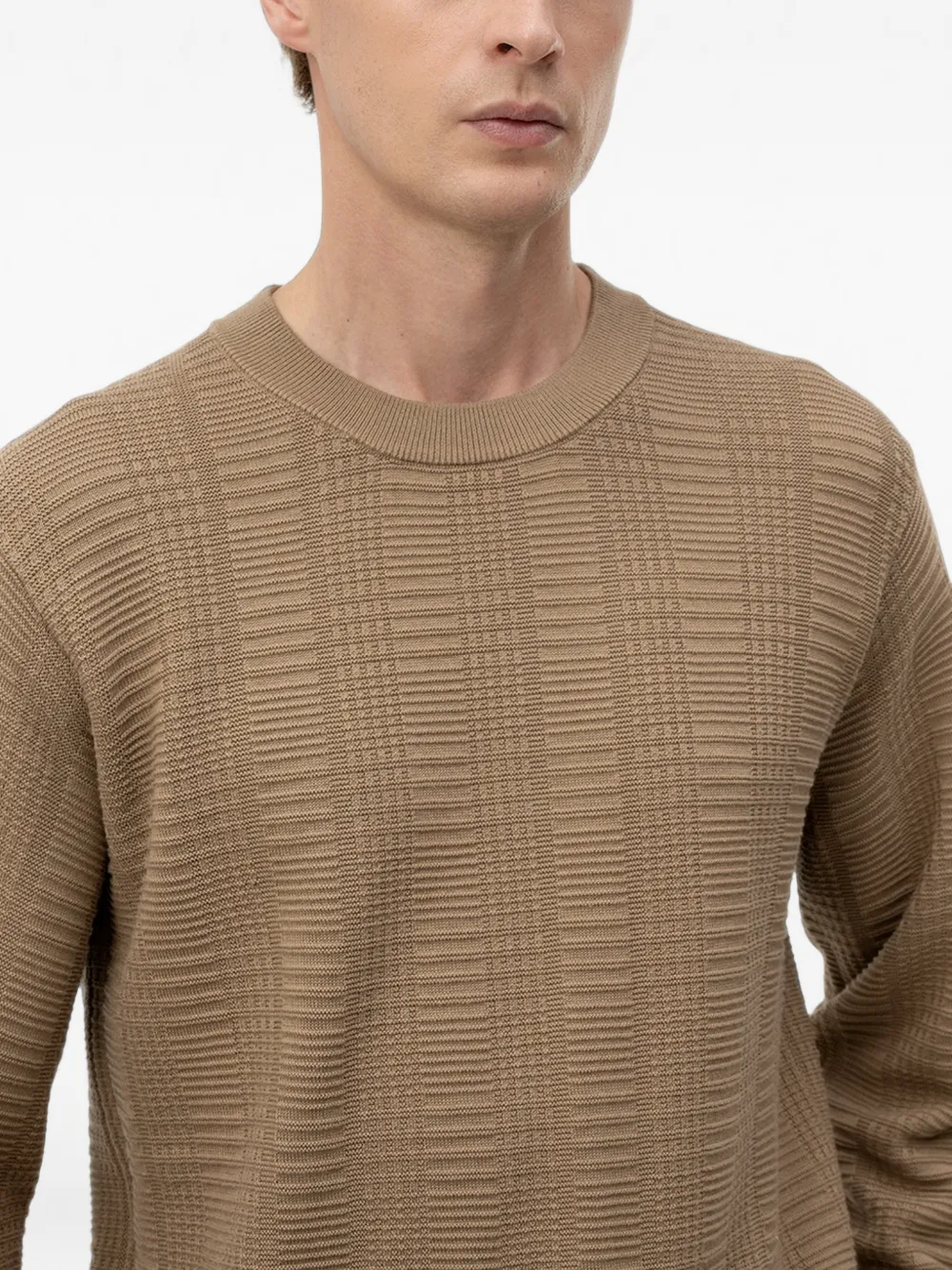 HUGO Gebreide trui met textuur Beige