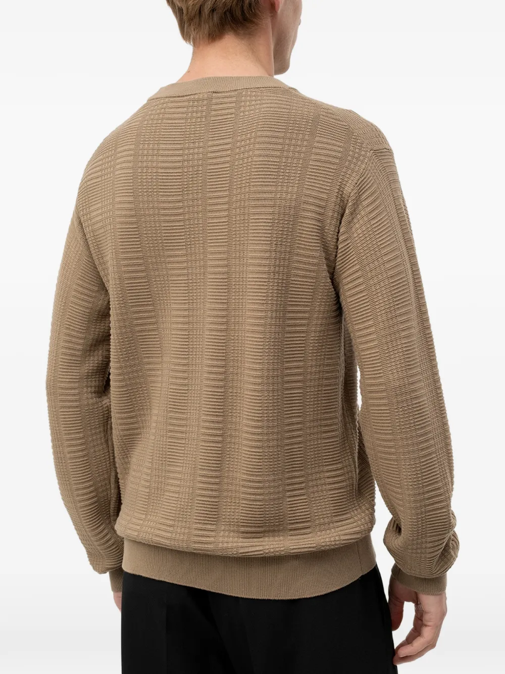 HUGO Gebreide trui met textuur Beige
