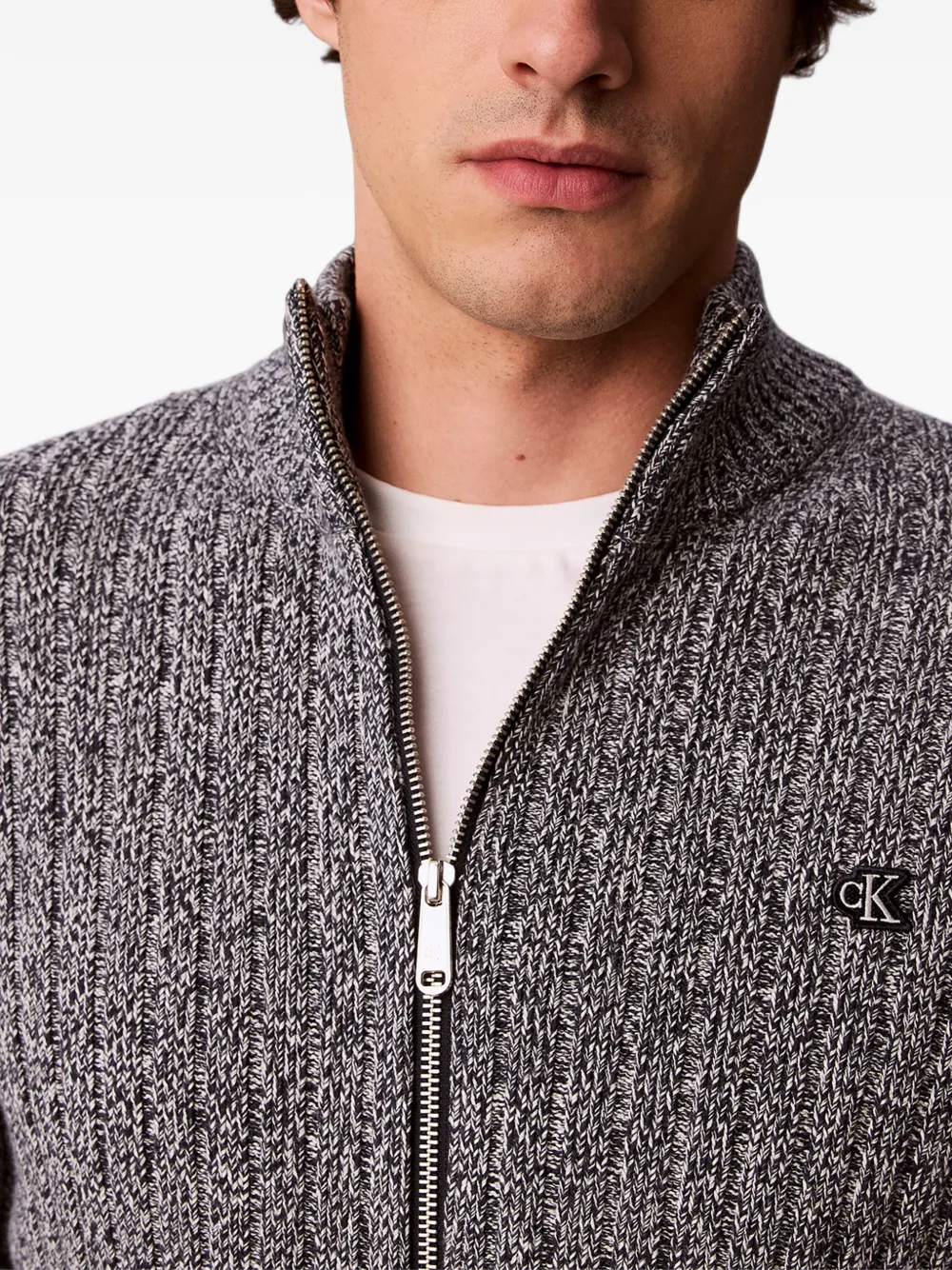 Calvin Klein Ribgebreid vest Grijs