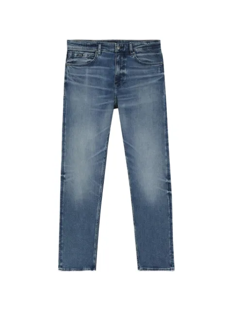 BOSS faded-effect whiskered jeans