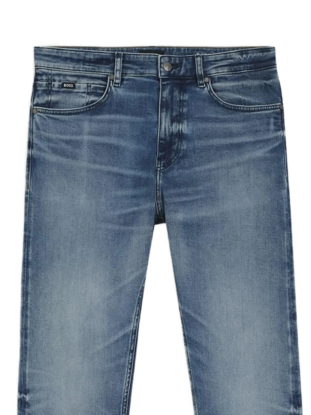 BOSS Jeans met vervaagd effect en whisker-effect Blauw