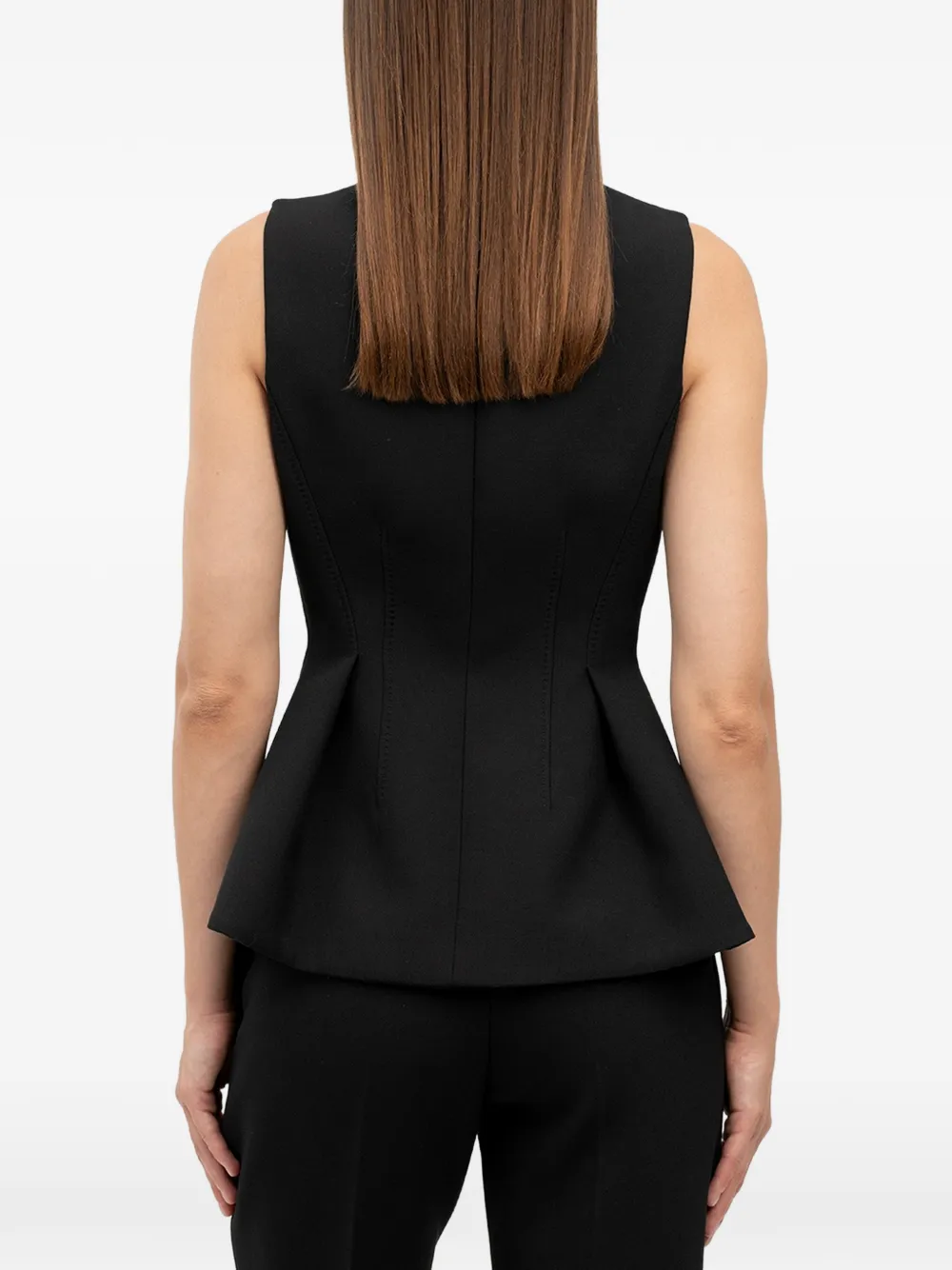 HUGO Gilet met peplum zoom Zwart