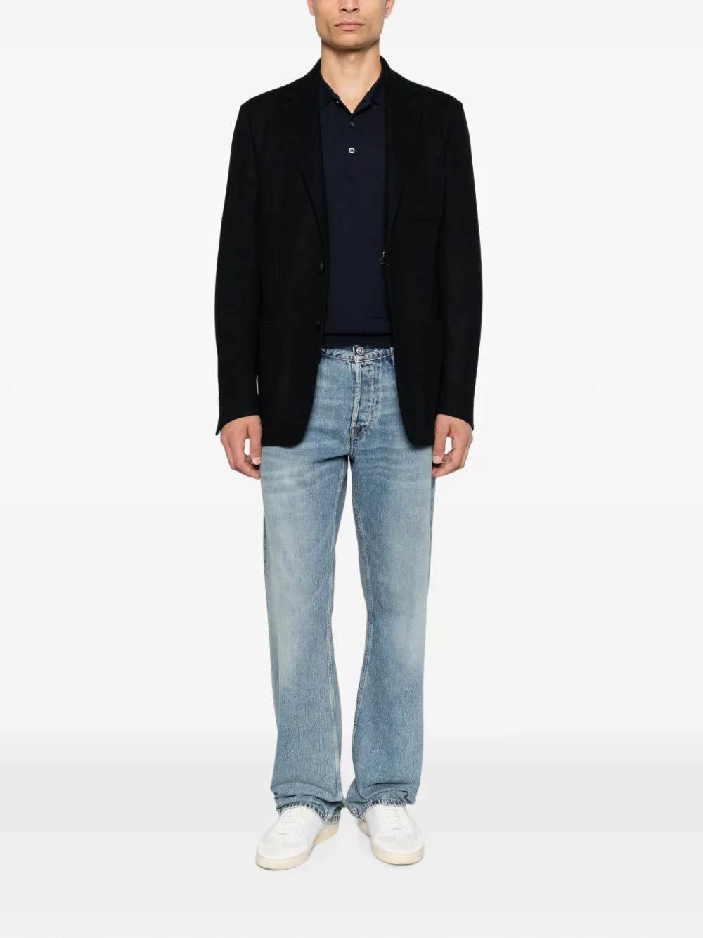 John Smedley Belpert polotrui met lange mouwen Blauw