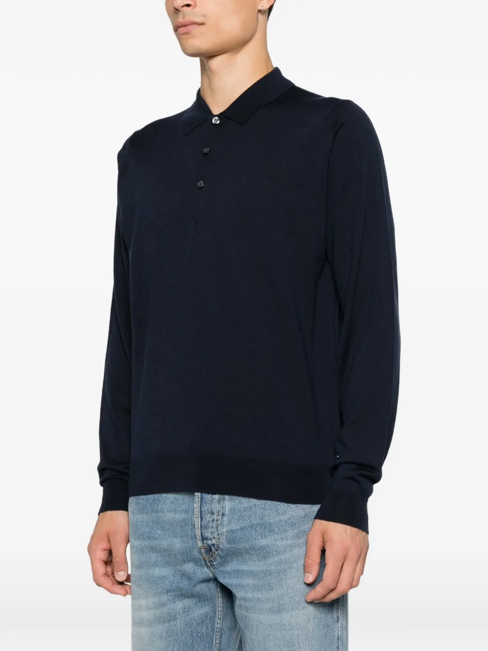 John Smedley Belpert polotrui met lange mouwen Blauw