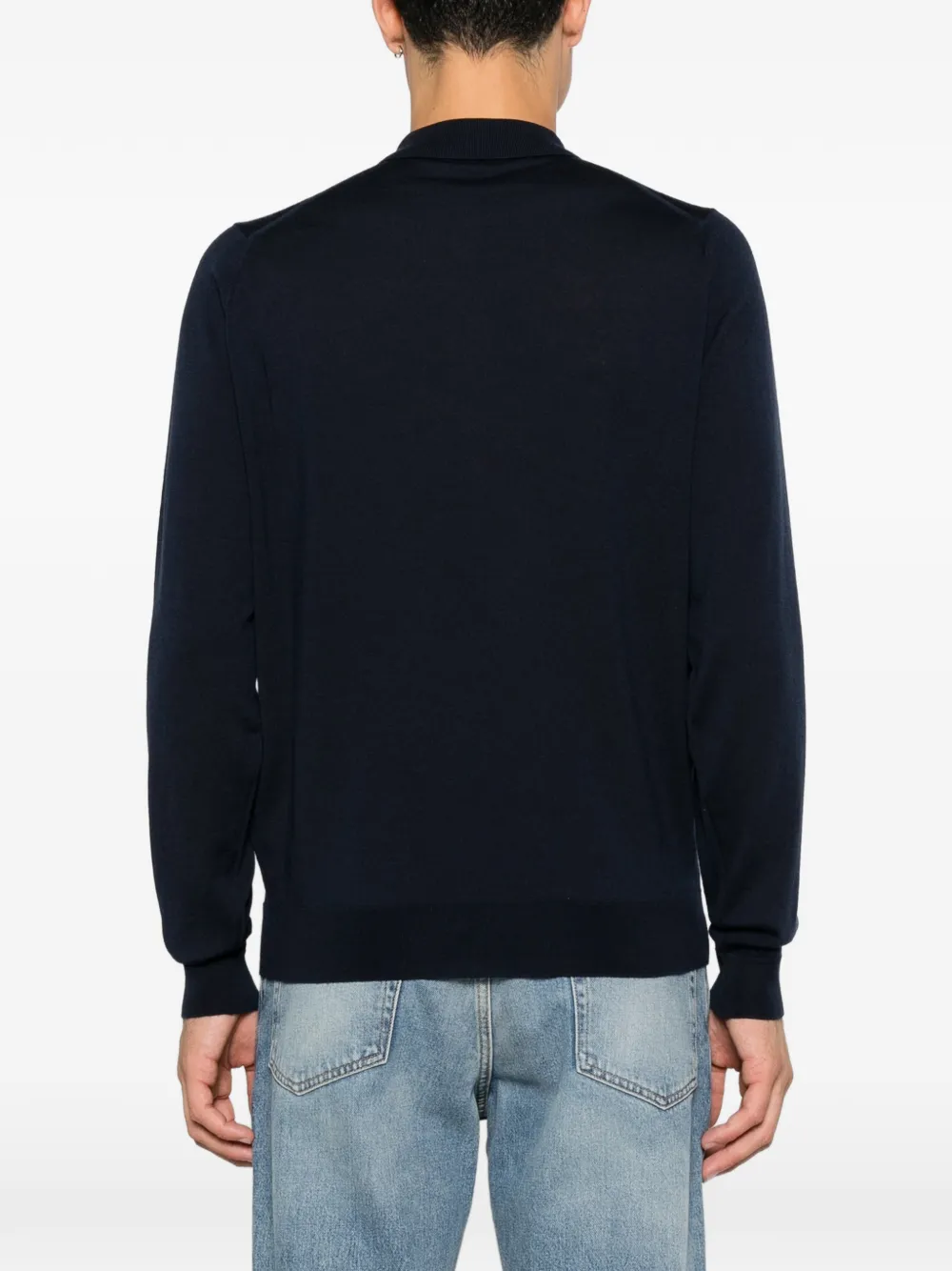 John Smedley Belpert polotrui met lange mouwen Blauw