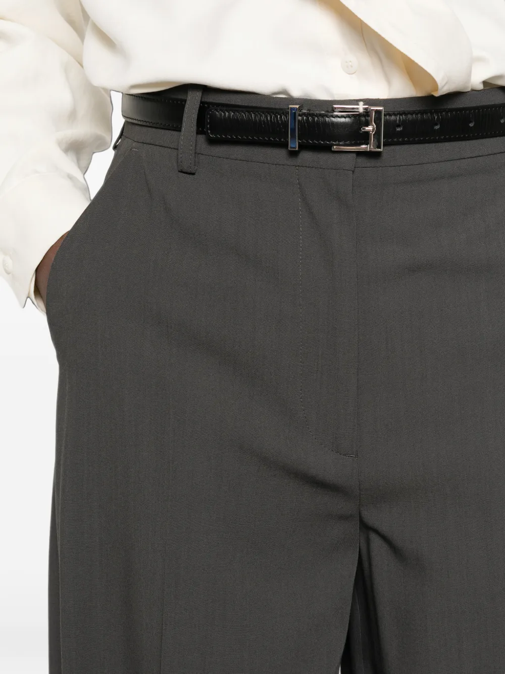 TOTEME High waist broek met wijde pijpen Grijs