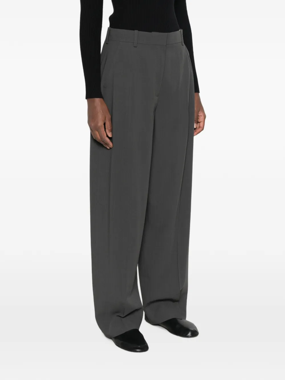 TOTEME High waist broek met wijde pijpen Grijs