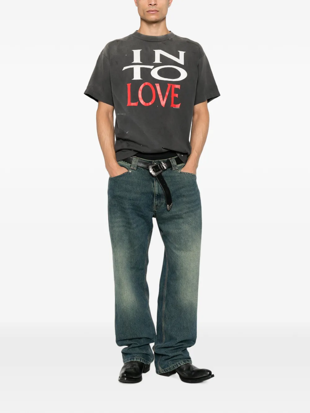 SAINT MXXXXXX T-shirt met grafische print Grijs