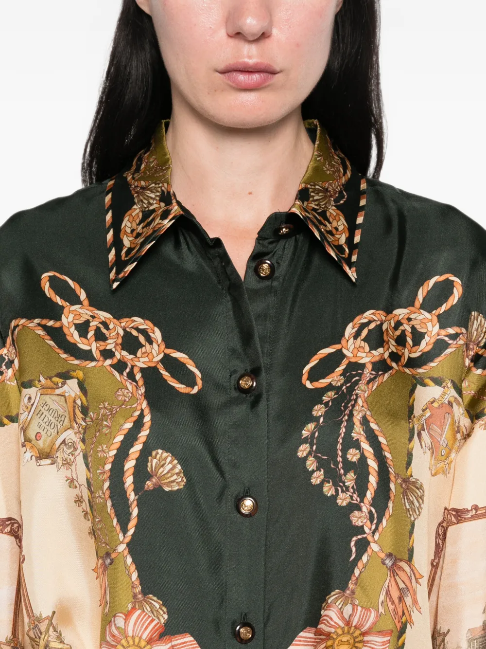 ZIMMERMANN Valiant zijden blouse met grafische print Groen