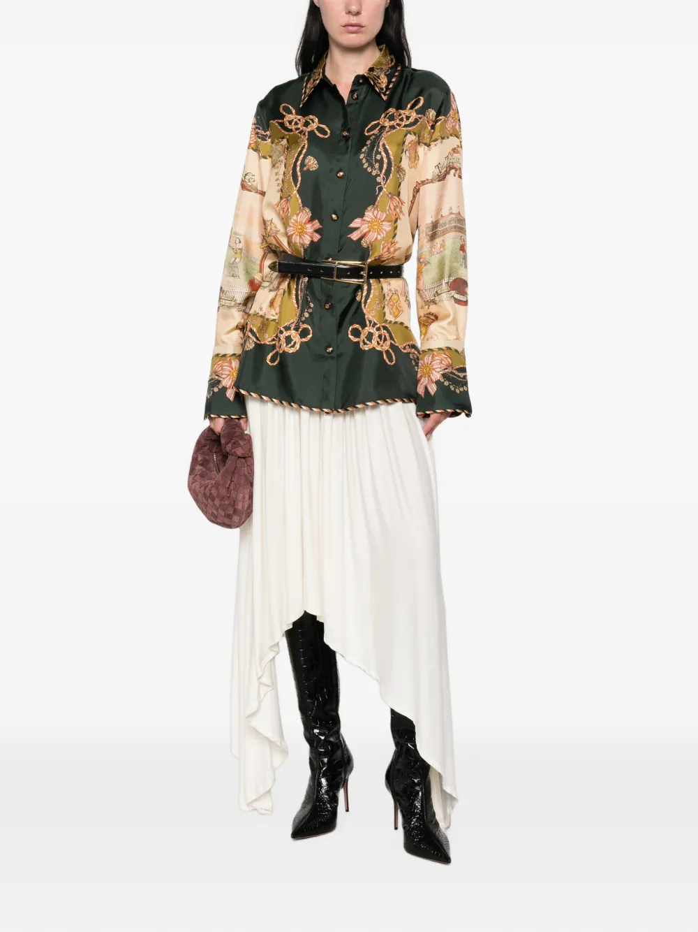 ZIMMERMANN Valiant zijden blouse met grafische print Groen
