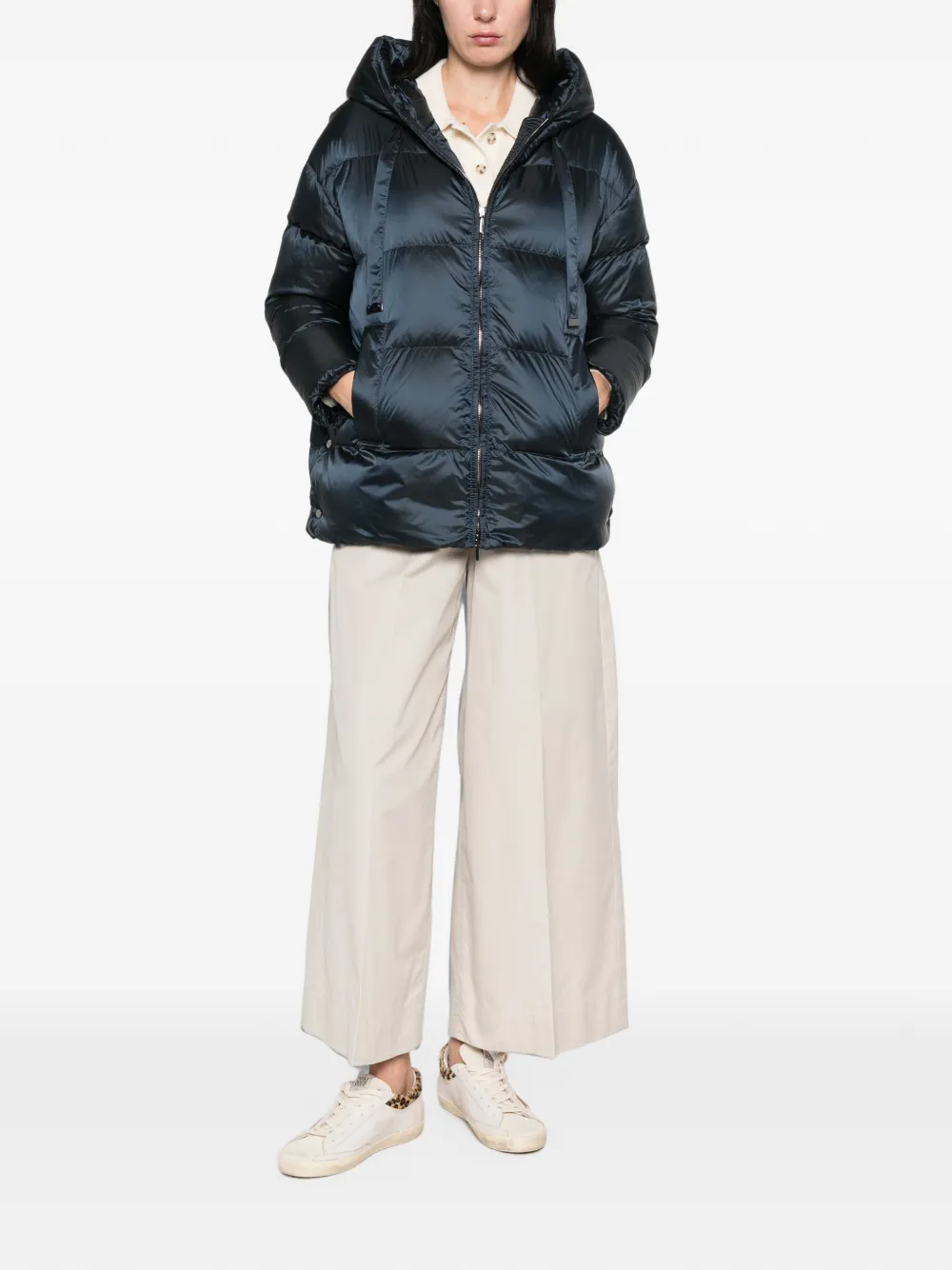 Max Mara The Cube donsjack met capuchon Blauw