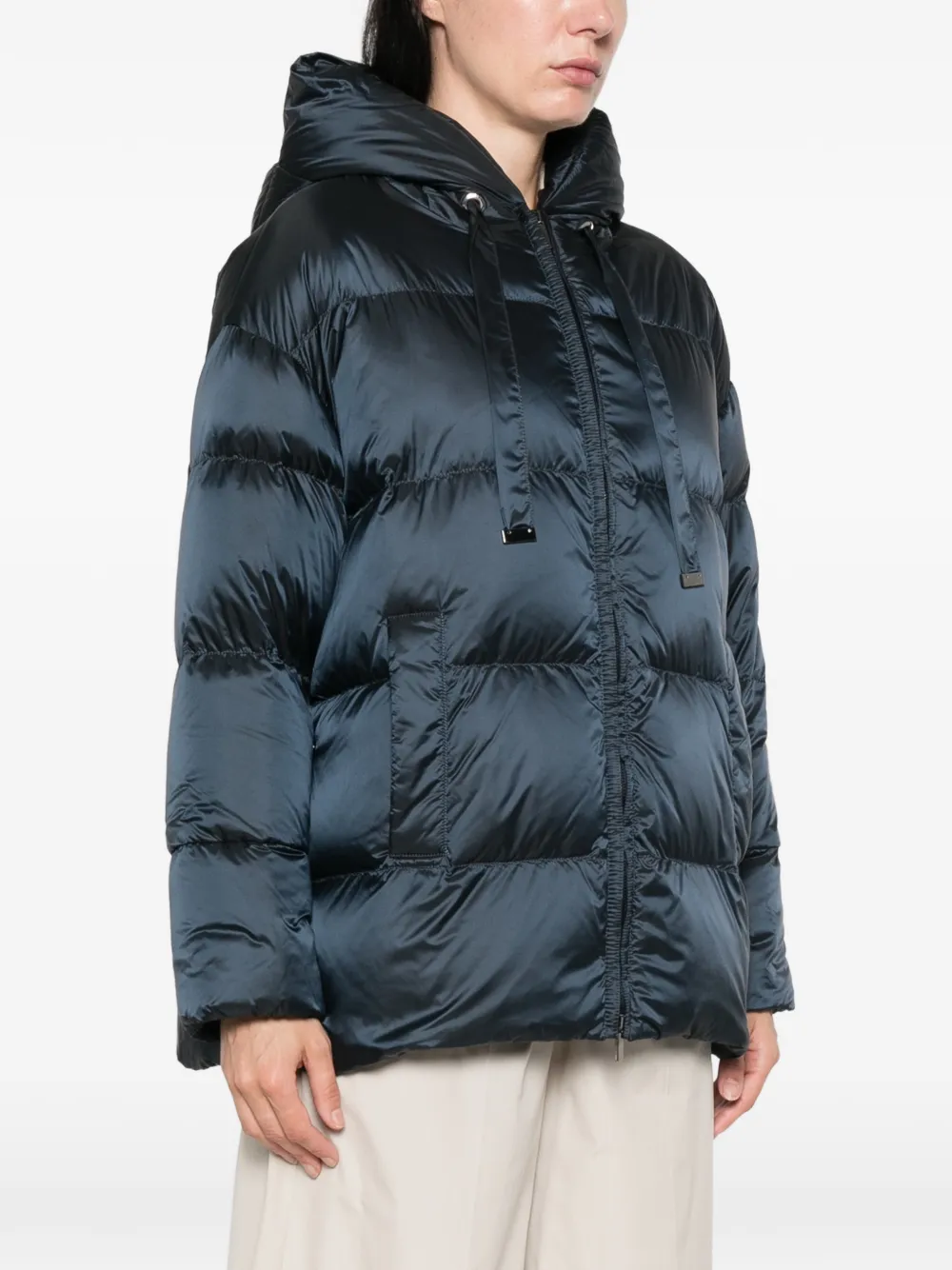 Max Mara The Cube donsjack met capuchon Blauw