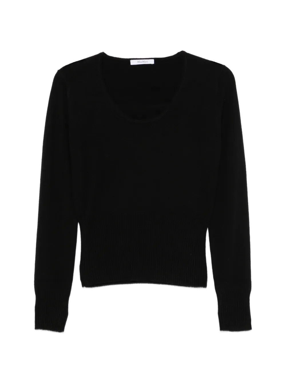 Max Mara ribbed-knit scoop-neck sweater - Nero